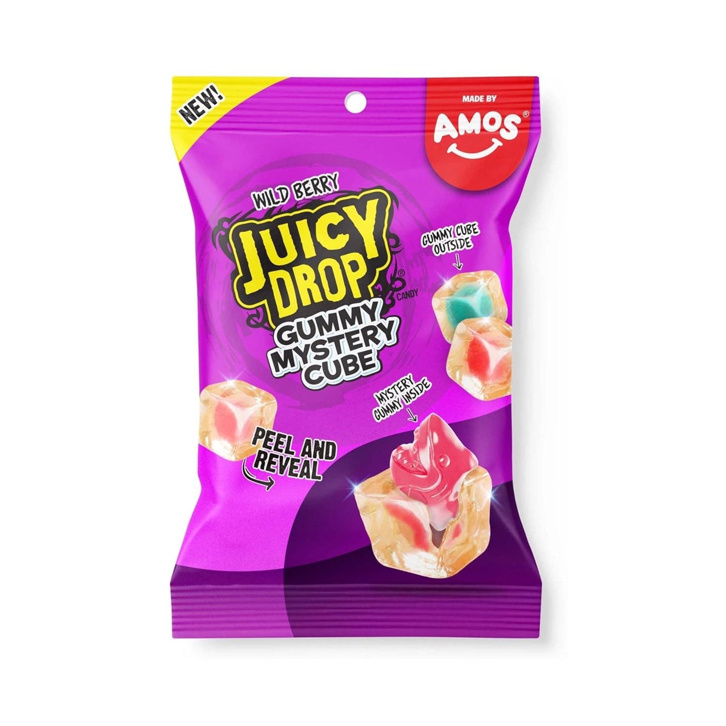 Amos Juicy Drop Mystery Gummy Cubes WILDBERRY 5 oz
