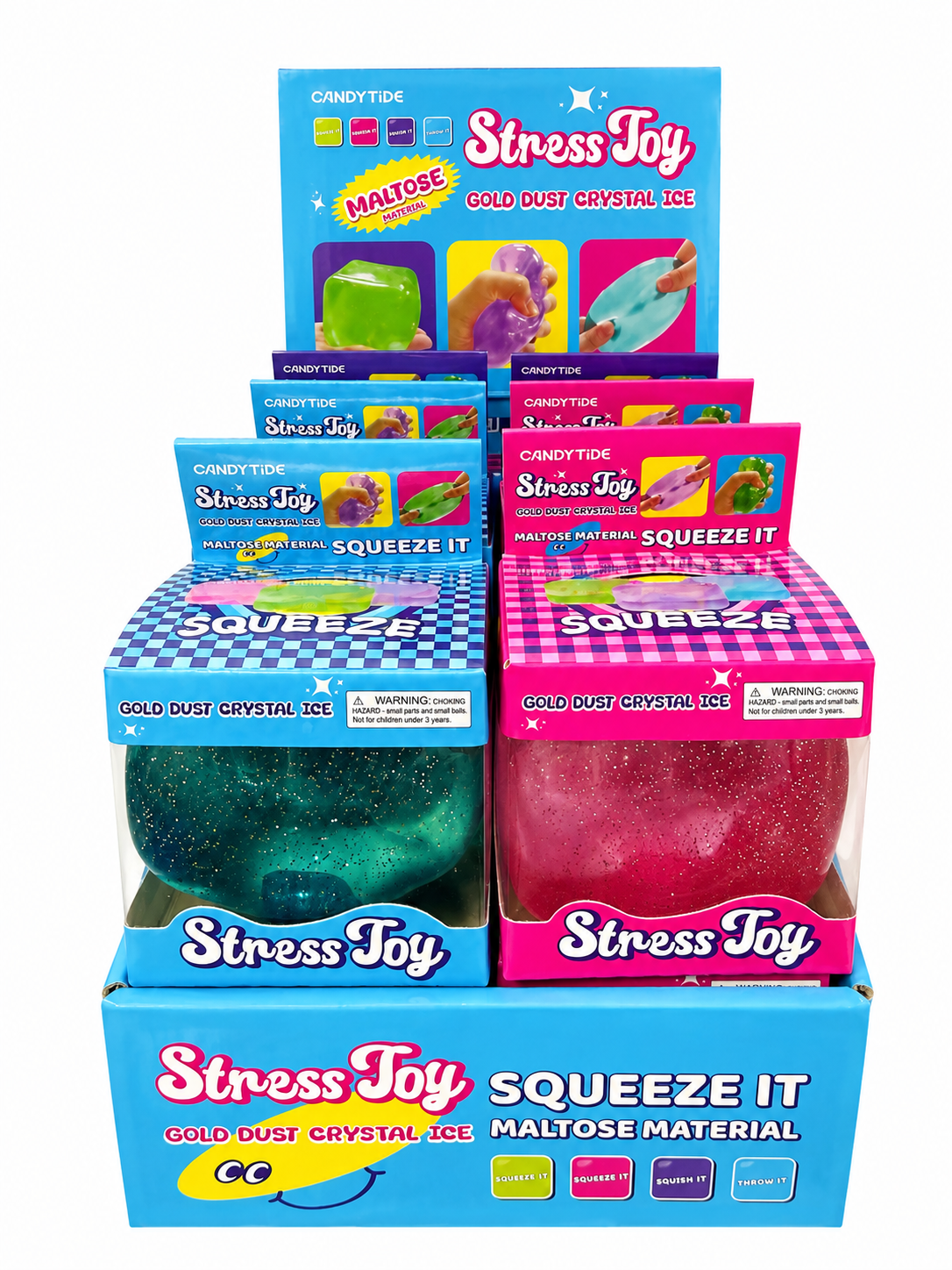 Gold Dust Crystal Ice Stress Toy Cube