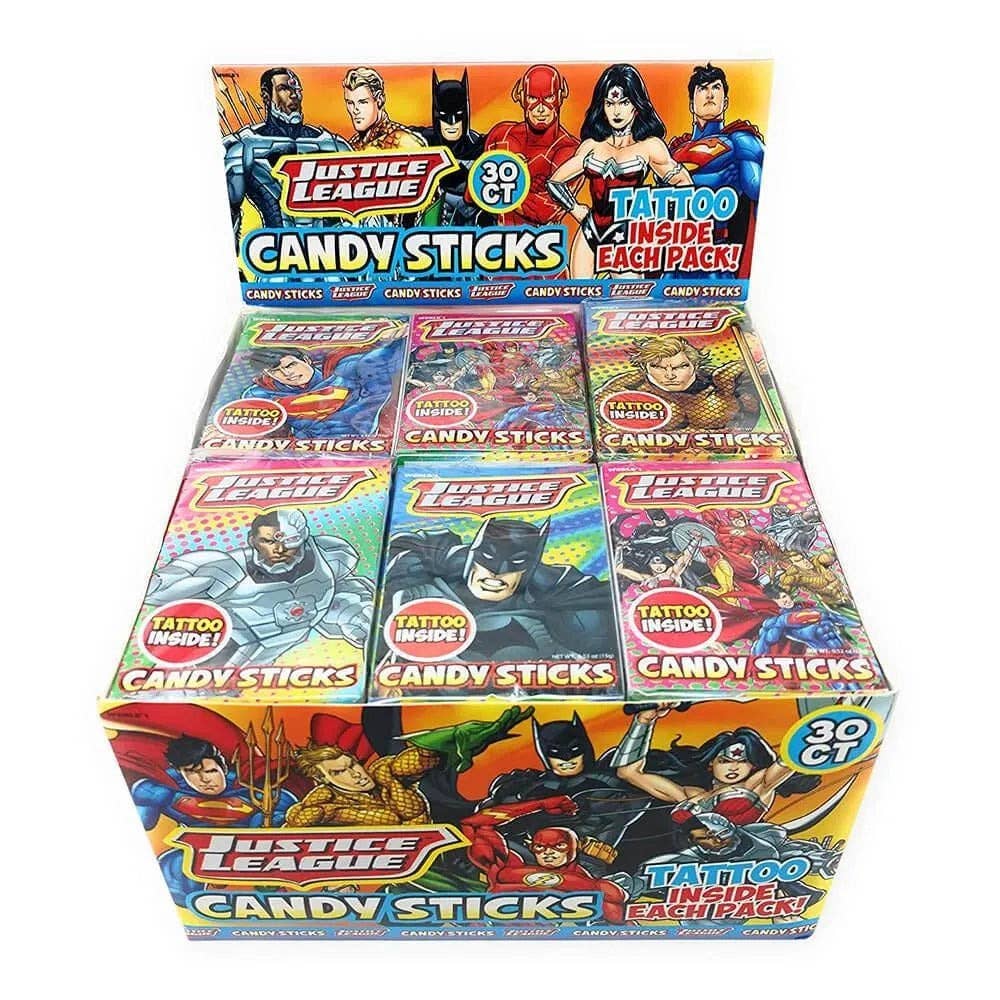 World's Justice League Comics Candy Cigarette & Tattoo