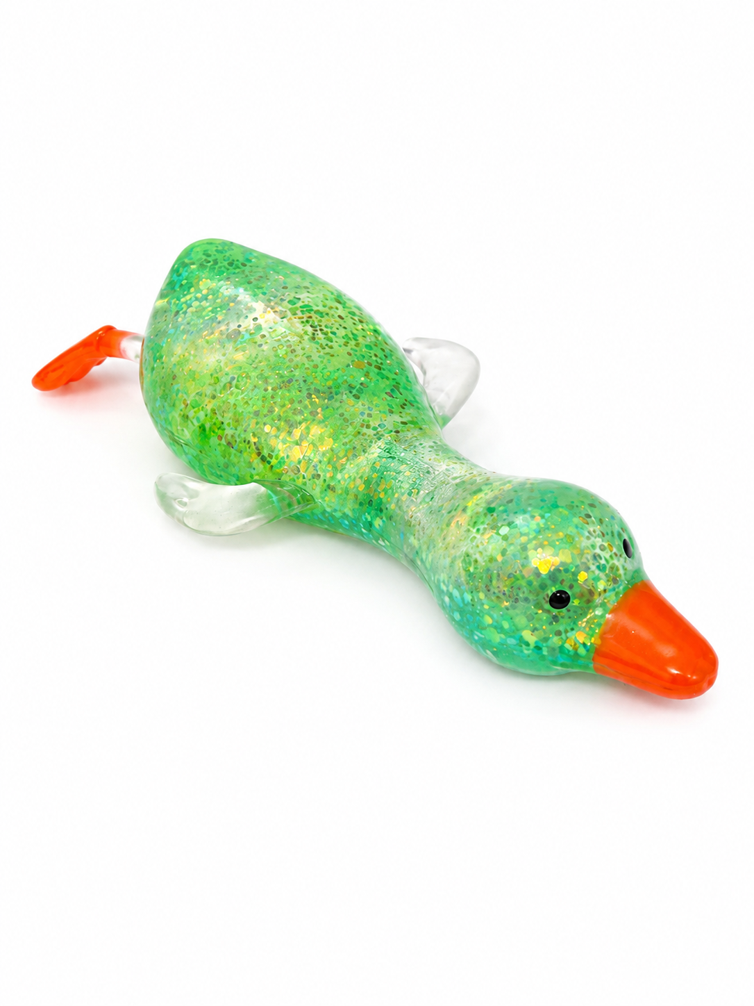 Pinching Duck Glitter Squishy Stress Toy Display
