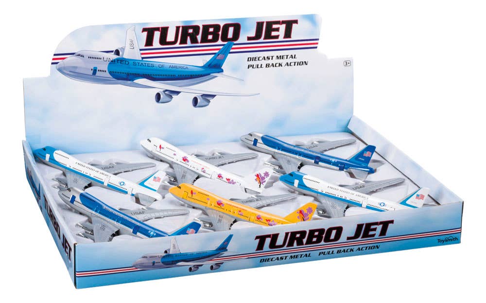 Pull Back Turbo Jets, Die-Cast, Assorted