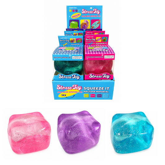 Gold Dust Crystal Ice Stress Toy Cube