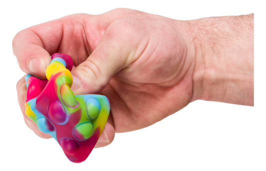 Poppin Dice - Rainbow Satisfying Fidget Toy, Rainbow Colors