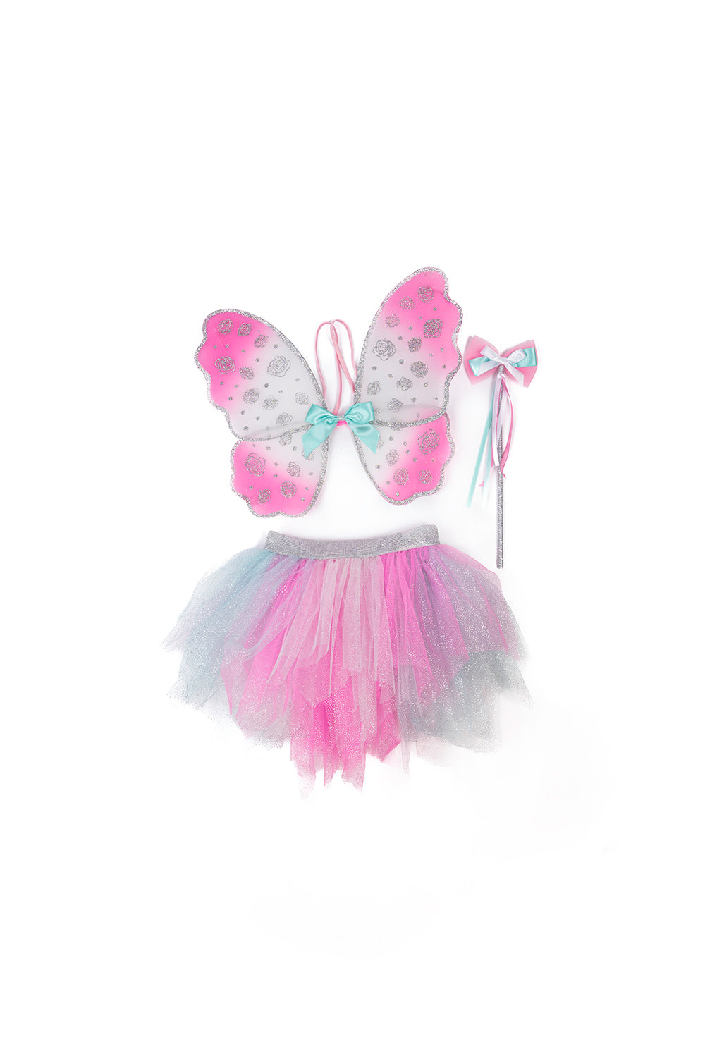 Think Mint Pink Skirt, Wings, & Wand, Size 4-6
