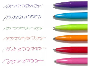 Bright Writers Colored Ink Retractable Ballpoint Pens