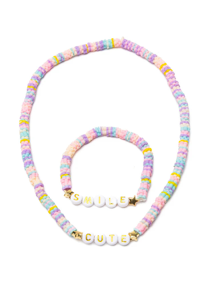 Cute Smile Necklace Bracelet Set