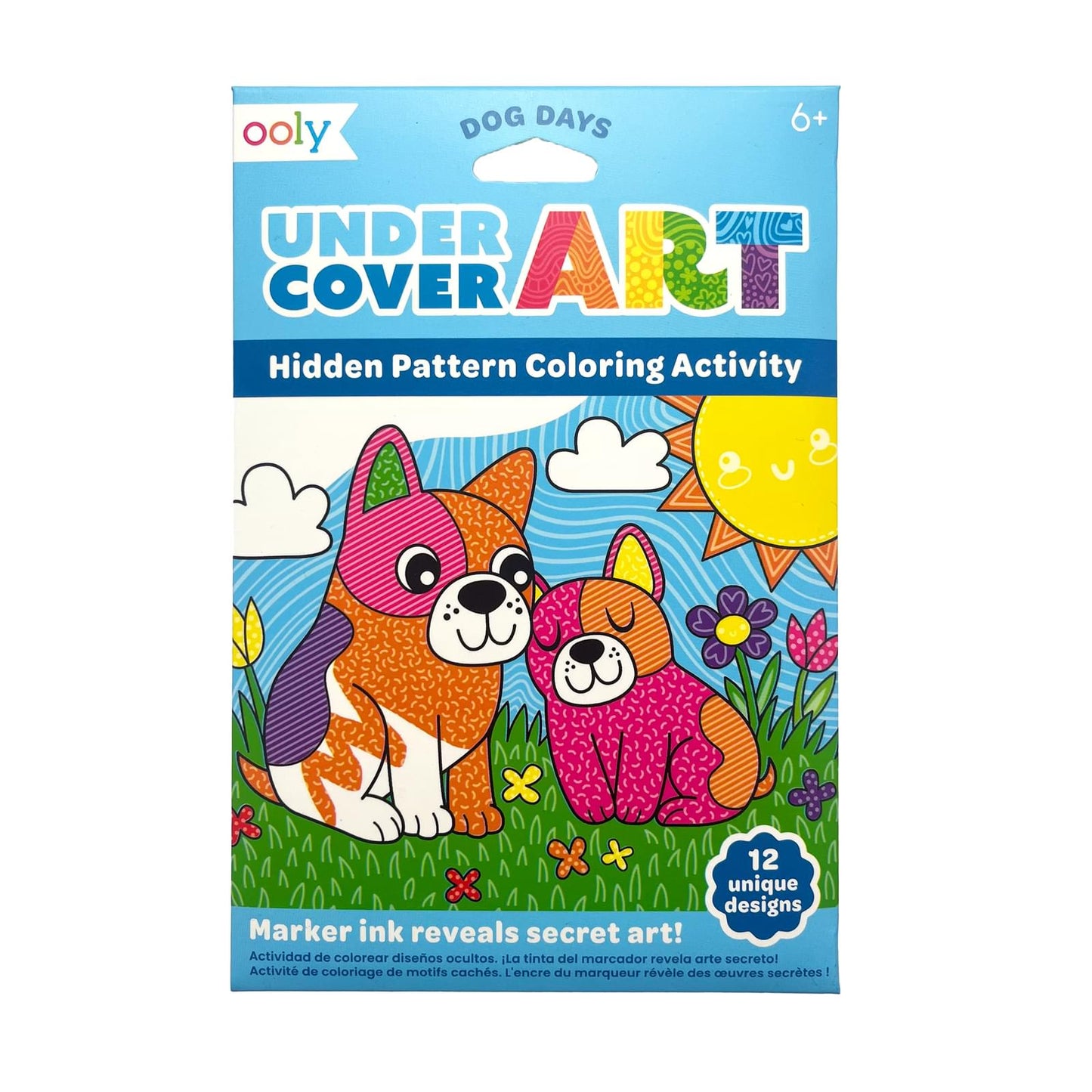 Dog Days Undercover Art Hidden Pattern Coloring Activity Art Cards (Ooly)
