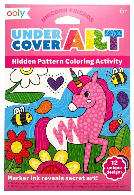 Unicorn Friends Undercover Art Hidden Pattern Coloring Activity Art Cards (Ooly)