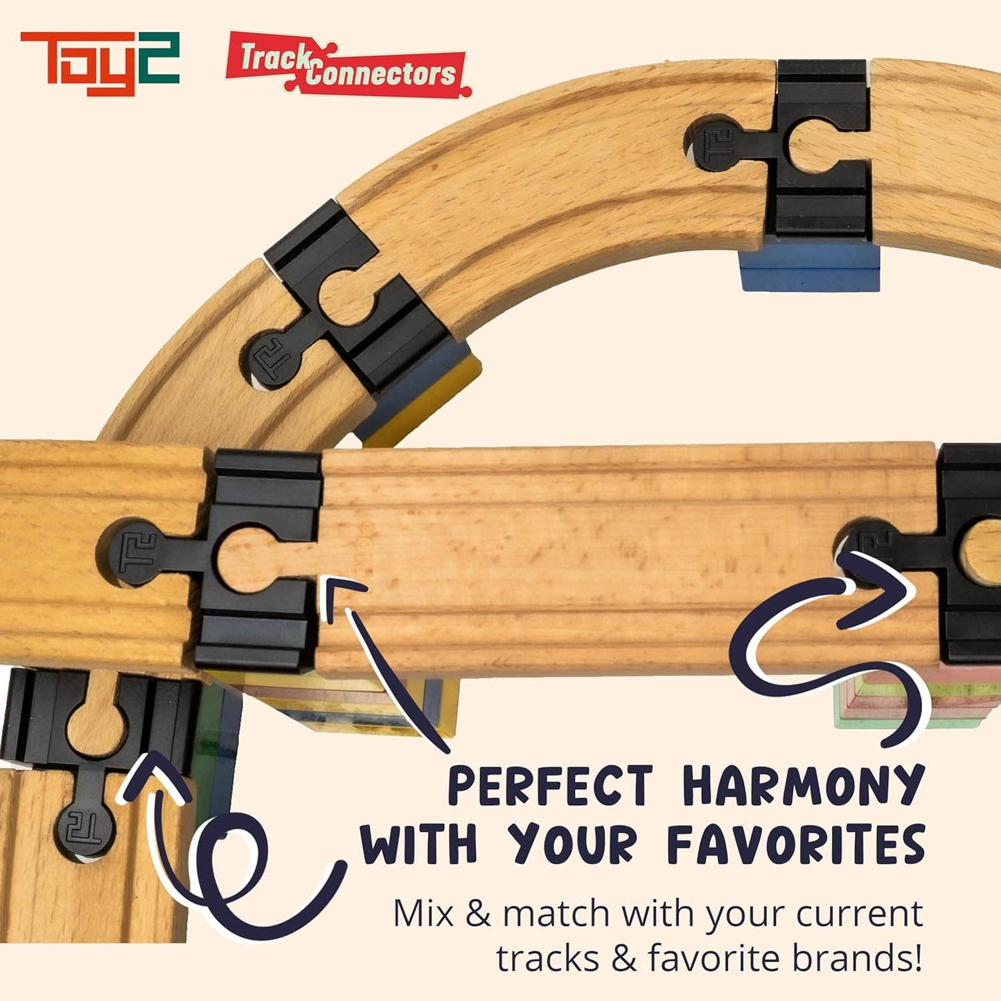 20pc Wooden Slope Train Track Accessories