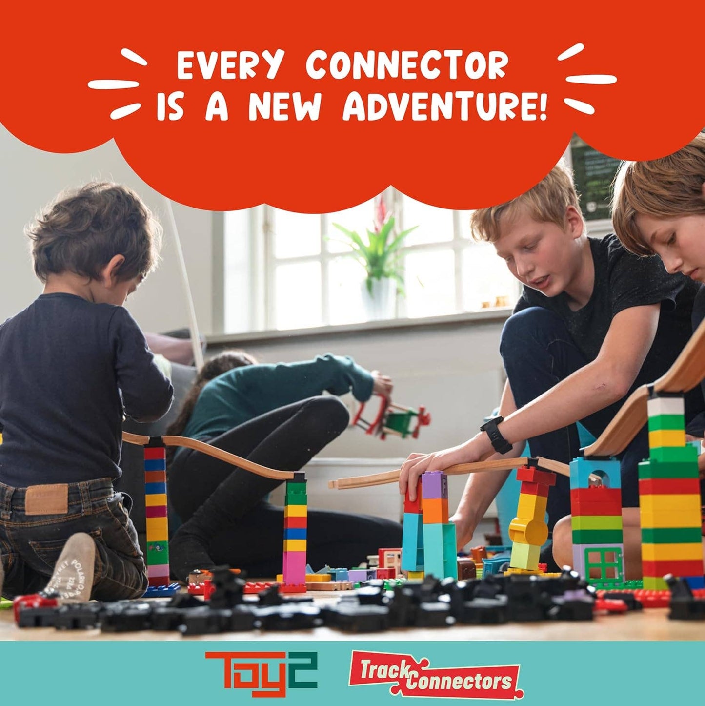 33pc Wooden Train Track Connectors for Duplo and Brio