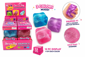 Gold Dust Crystal Ice Stress Toy Cube