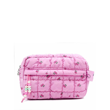 Quilted Scrunchies Cherry Printed Pouch