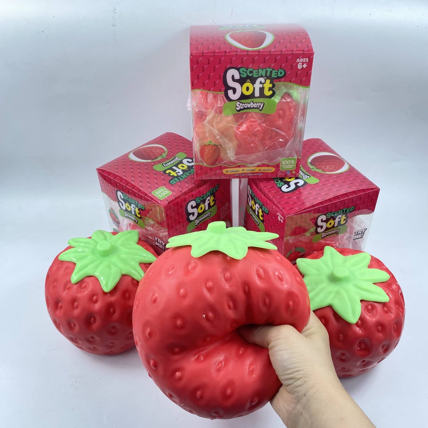 Jumbo Strawberry Slow Rising Squeeze Toy Stress Reliever