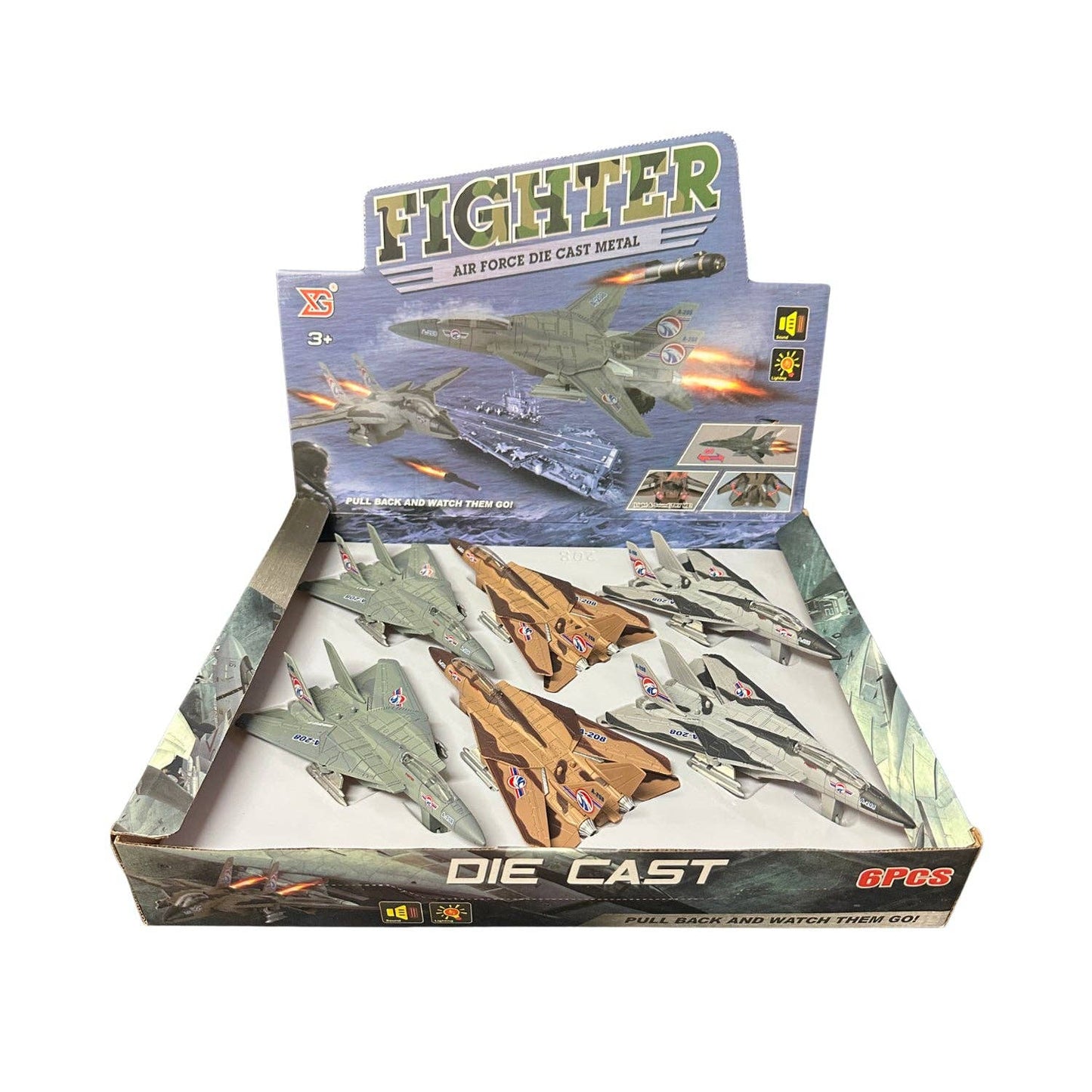 6” Die-Cast Fighter Jet – Light & Sound