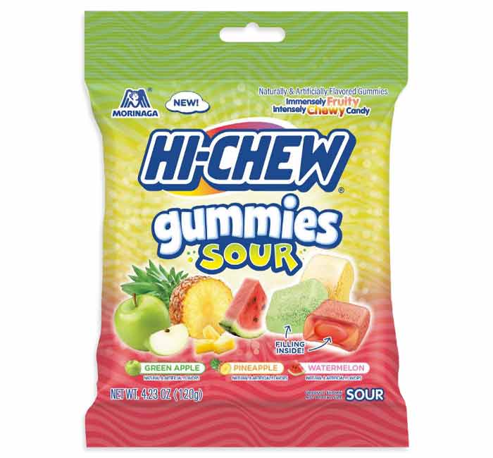 HI-CHEW PEG BAG - SOUR ORIG GUMMIES (GRN APPLPNAPPLWTRMLN)