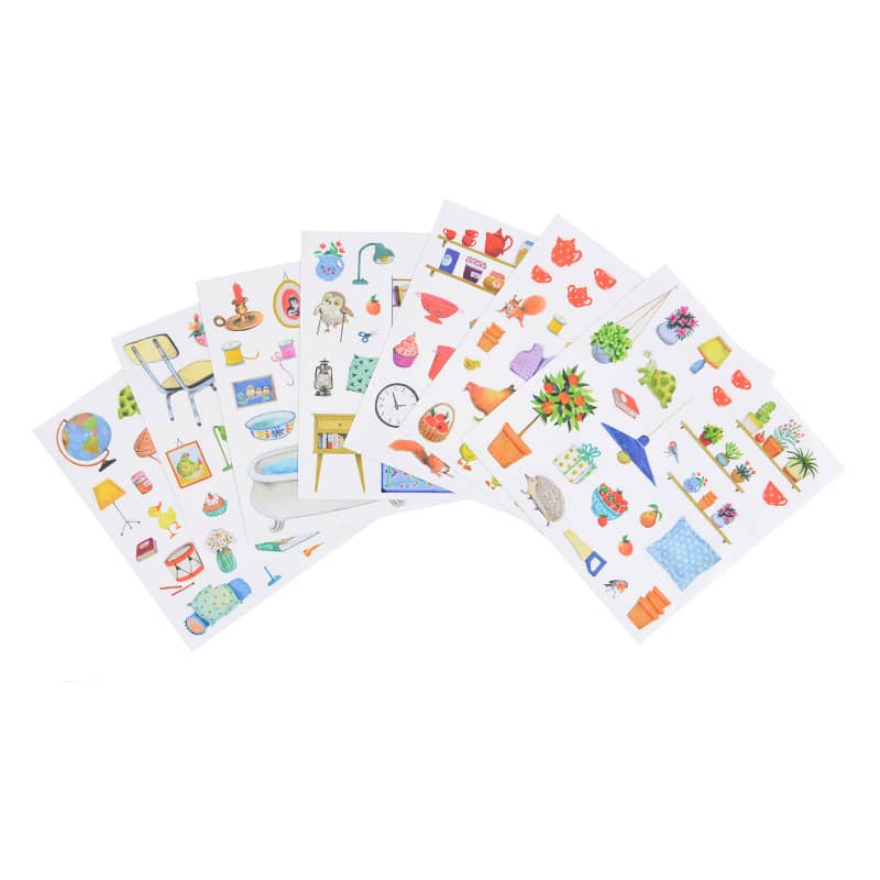 The Big Family Coloring Books  & Assorted Stickers - Moulin Roty
