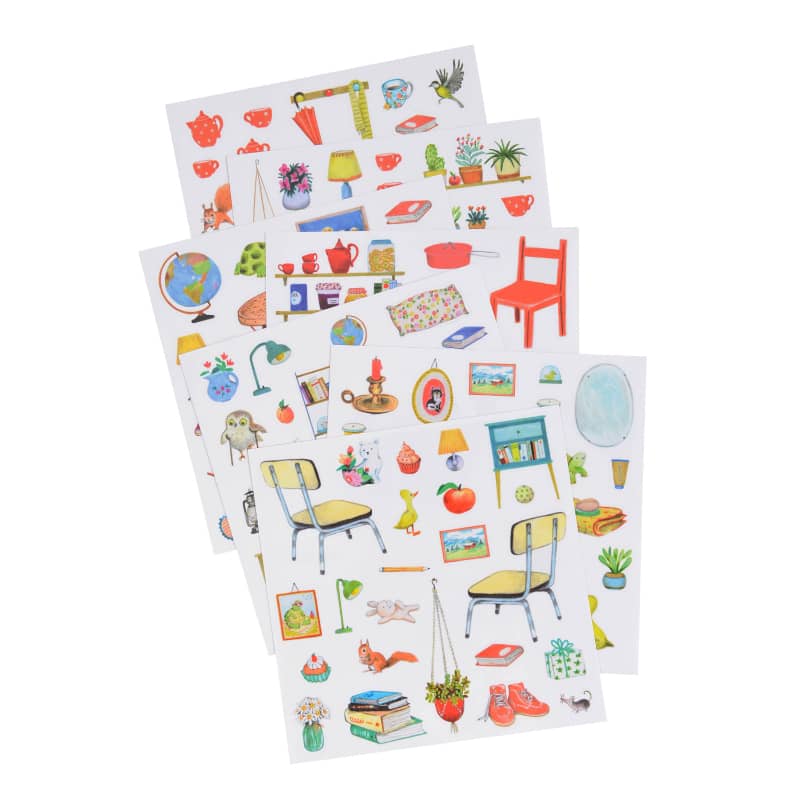 The Big Family Coloring Books  & Assorted Stickers - Moulin Roty