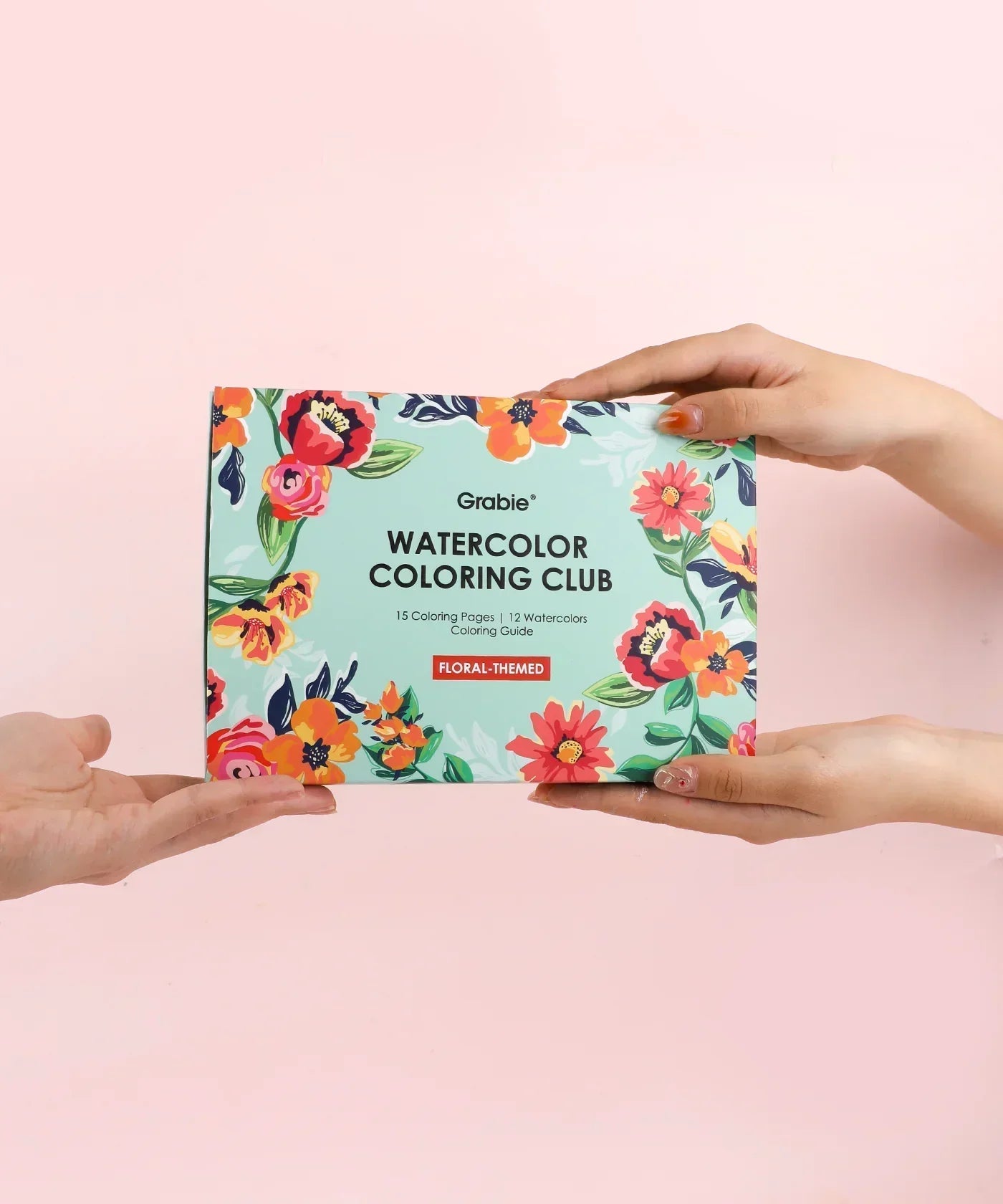 Floral-Themed Watercolor Coloring Book