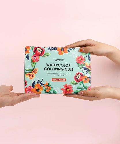 Floral-Themed Watercolor Coloring Book