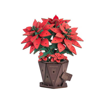 3D Wooden Flower Puzzle: Poinsettia