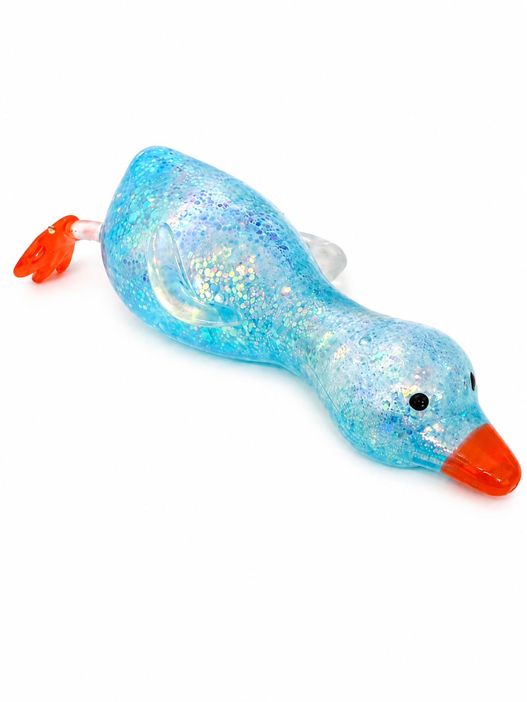 Pinching Duck Glitter Squishy Stress Toy Display