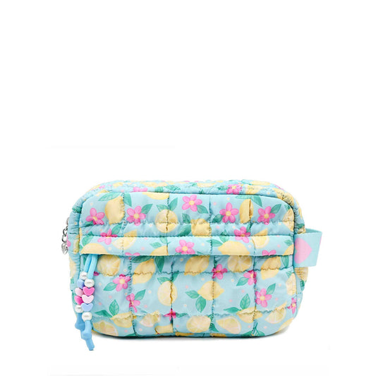 Quilted Scrunchies Lemon Floral Printed Pouch