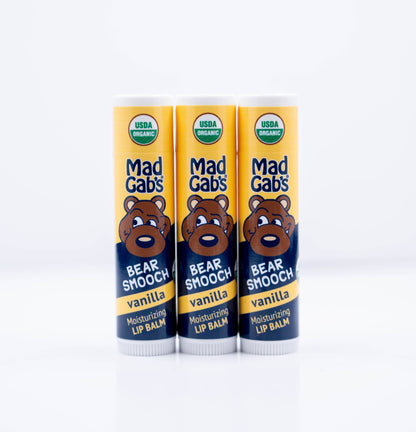 24pc Organic Bear Smooch Vanilla Lip Balm POP
