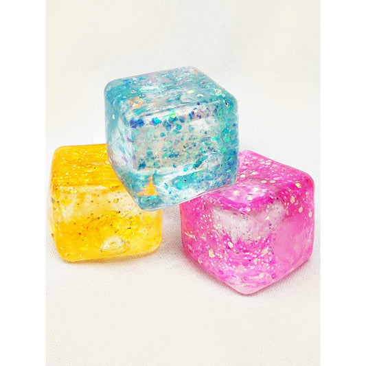 Viral Glitter Ice Cube Squishy Toy