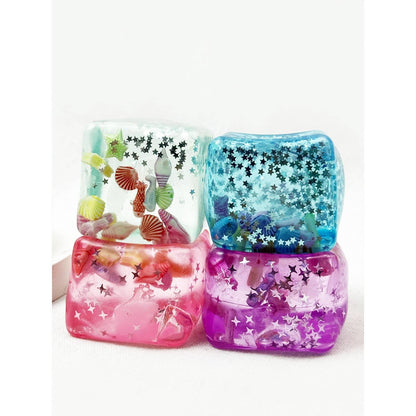 Ocean Glitter Sensory Jelly Cube Squishy Fidget Toy