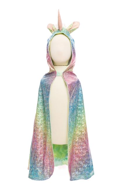 Rainbow Reversible Unicorn Dragon Cape, Size 3-4