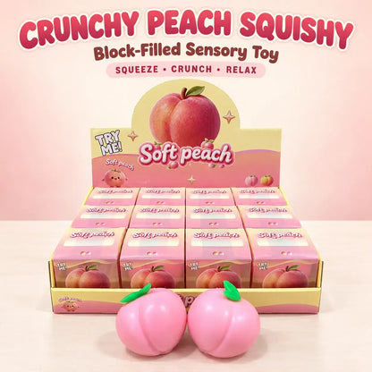 Crunchy Peach Block Squishy Toy