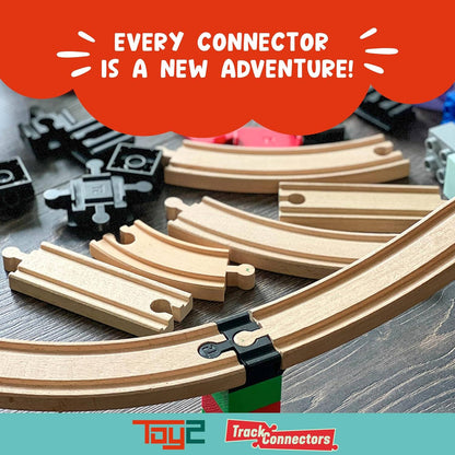 20pc Wooden Slope Train Track Accessories
