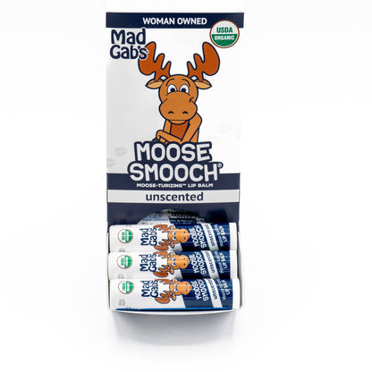 24pc Organic Moose Smooch Unscented Lip Balm POP