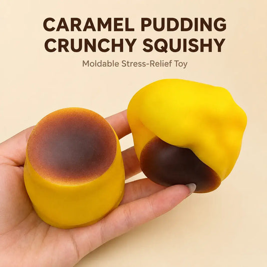 Crunchy Caramel Pudding Moldable Squishy