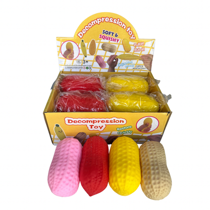 Ultra Squishy Peanut Stress Toy – Assorted Colors