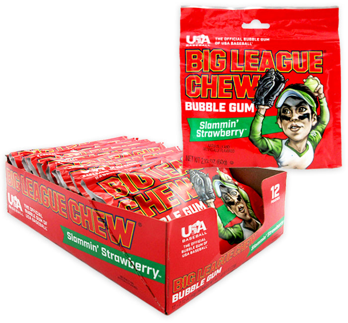 BIG LEAGUE CHEW - SLAMMIN STRAWBERRY PEG BAG