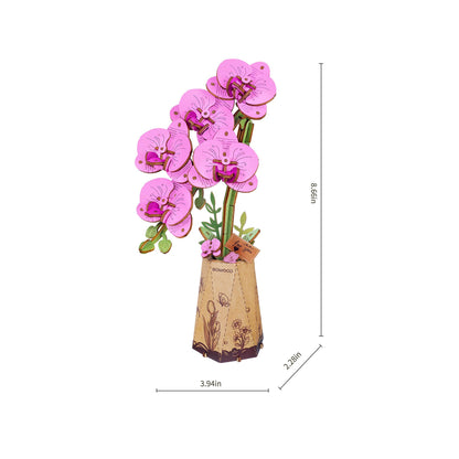 Purple Moth Orchid 3D Wooden Flower Puzzle