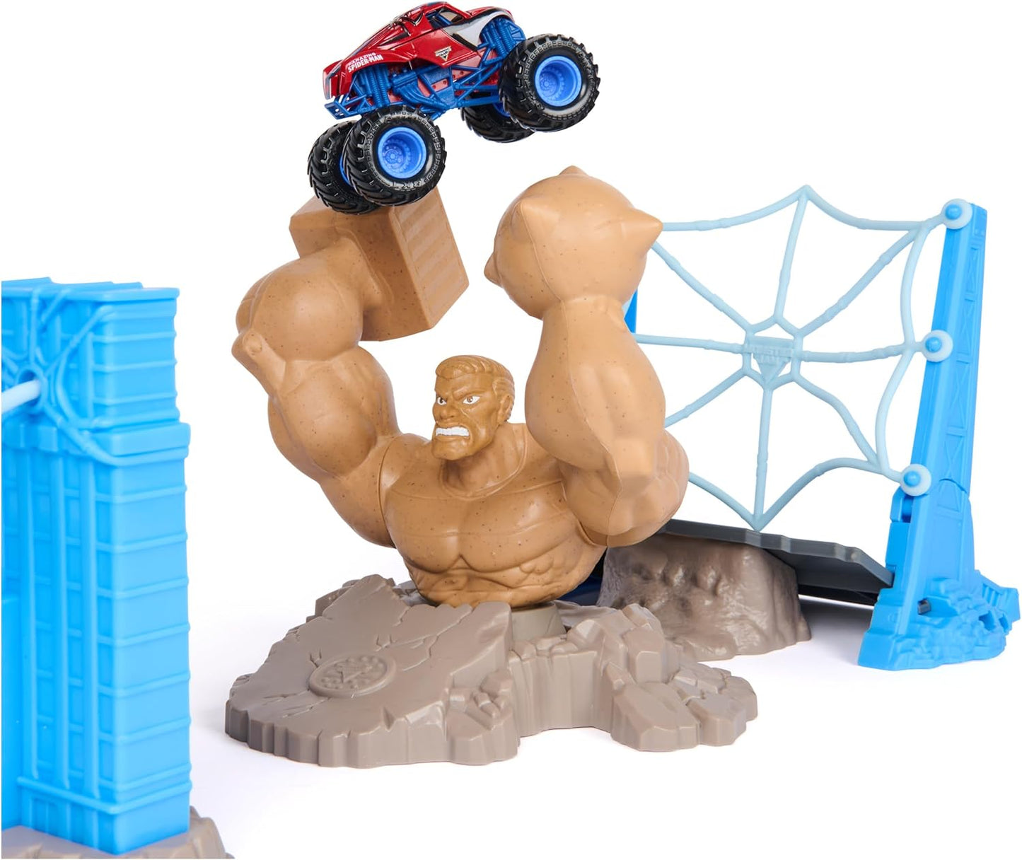 Monster Jam Spiderman Sandman City Battle Playset