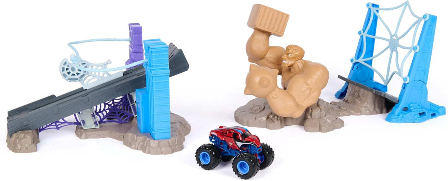 Monster Jam Spiderman Sandman City Battle Playset