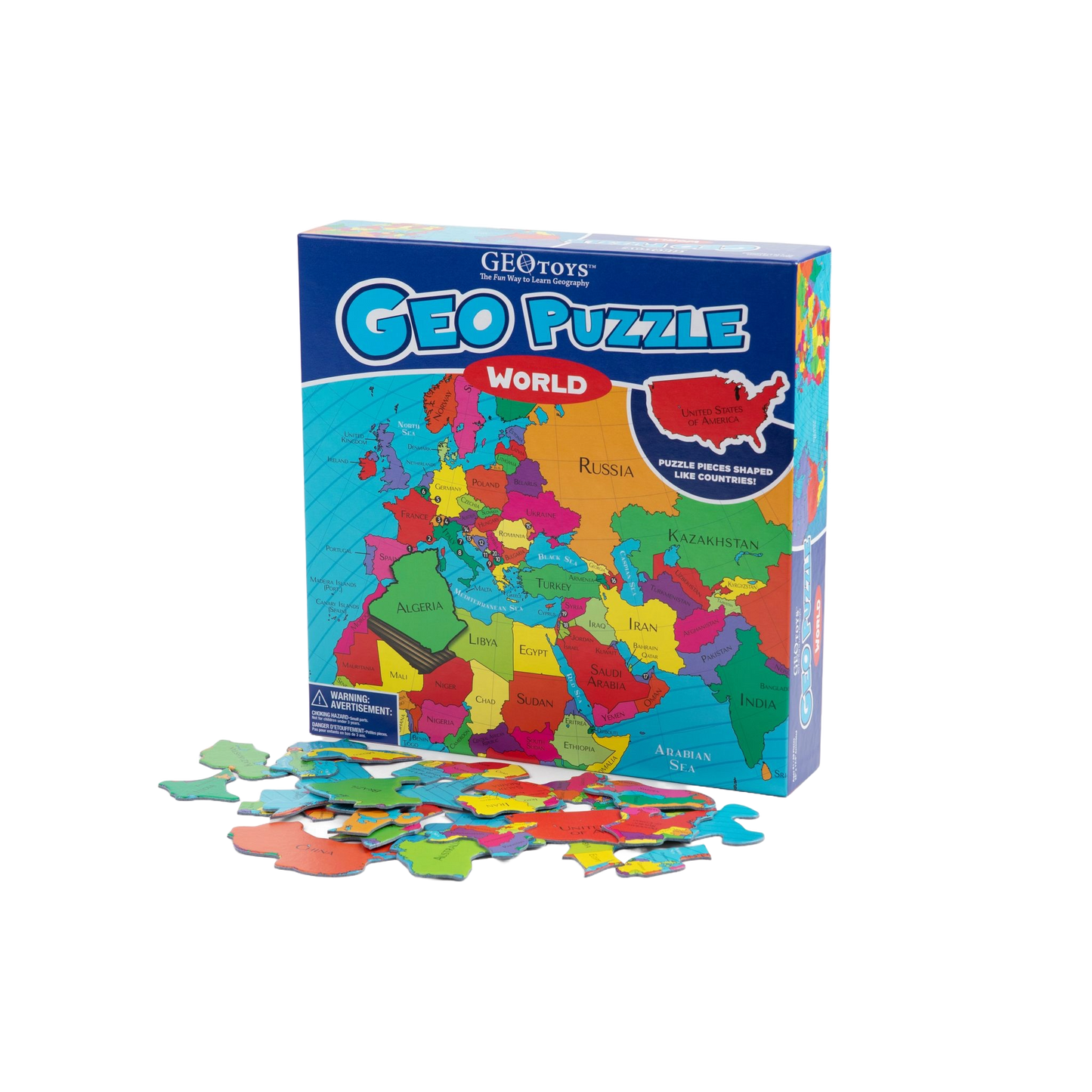 World GeoPuzzle - 68 pieces