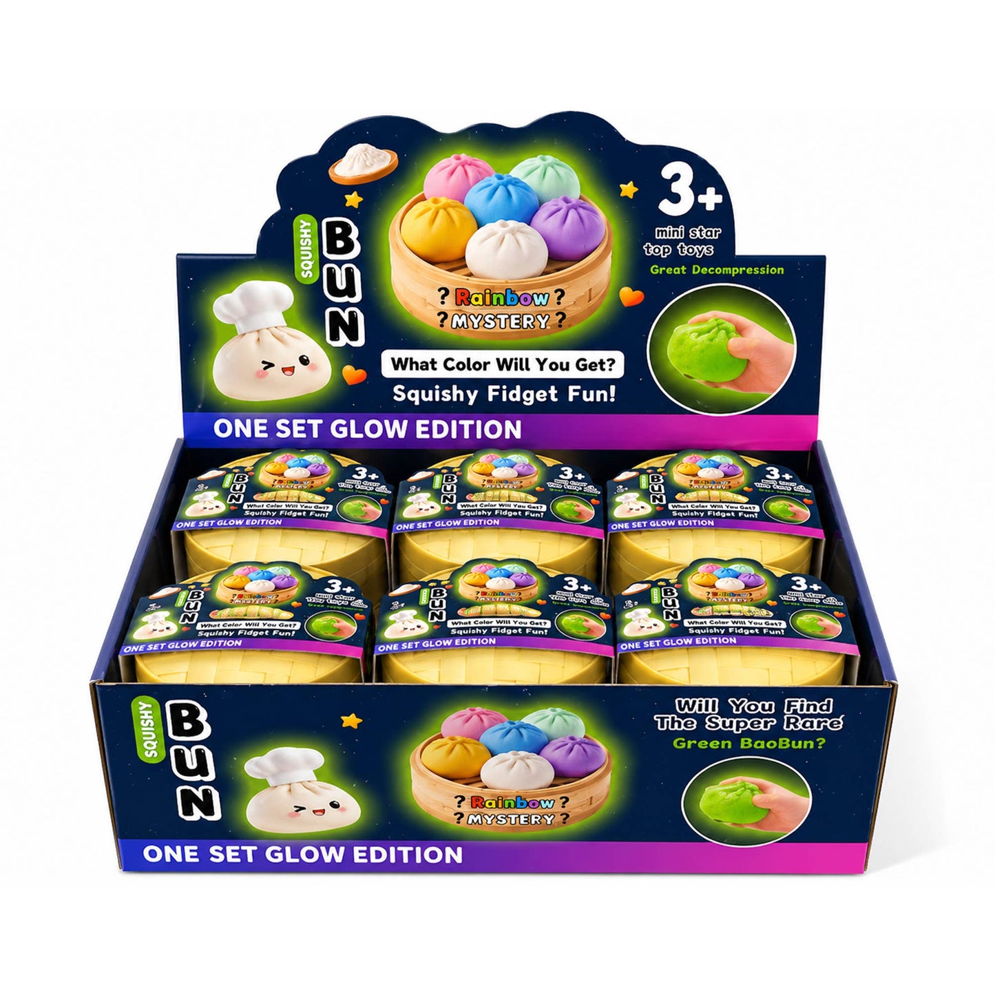 Glow-in-the-Dark Dumpling Squishy Mystery Box