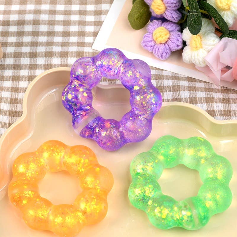 Glitter Donut Squishy Fidget Bracelet