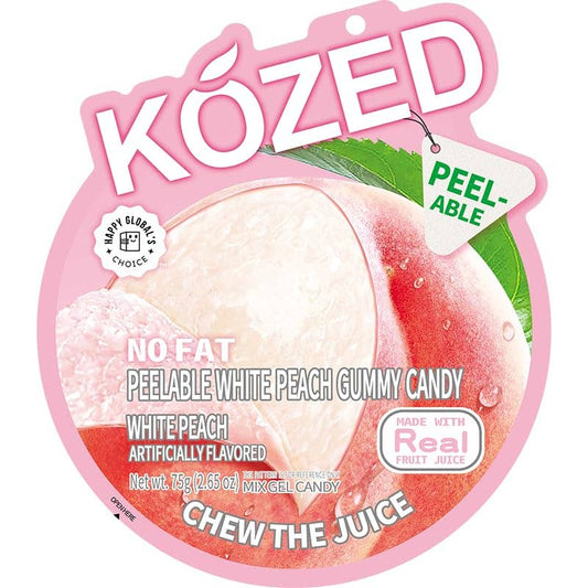 KOZED 3D White Peach Juice Filled Peelable Candy 2.64 Oz