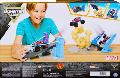 Monster Jam Spiderman Sandman City Battle Playset