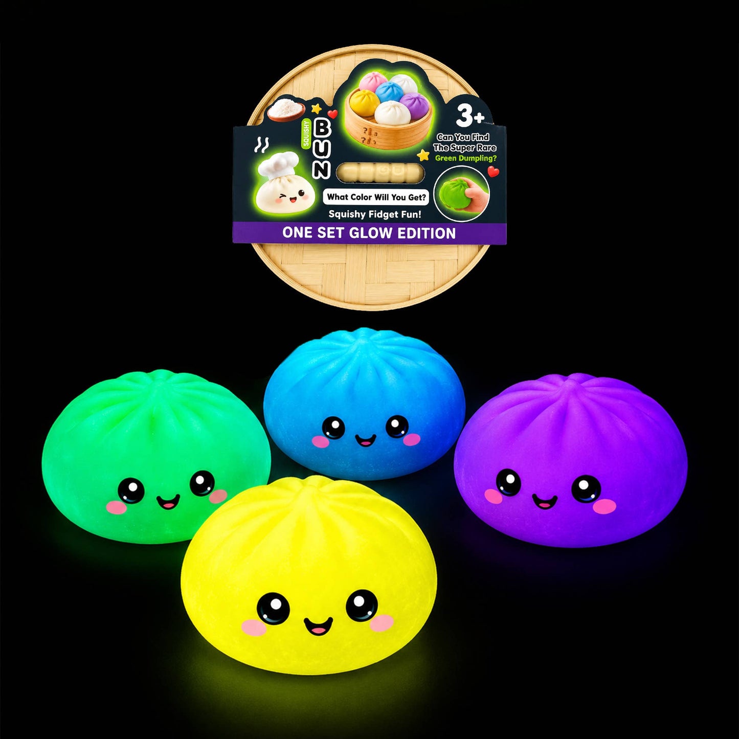 Glow-in-the-Dark Dumpling Squishy Mystery Box