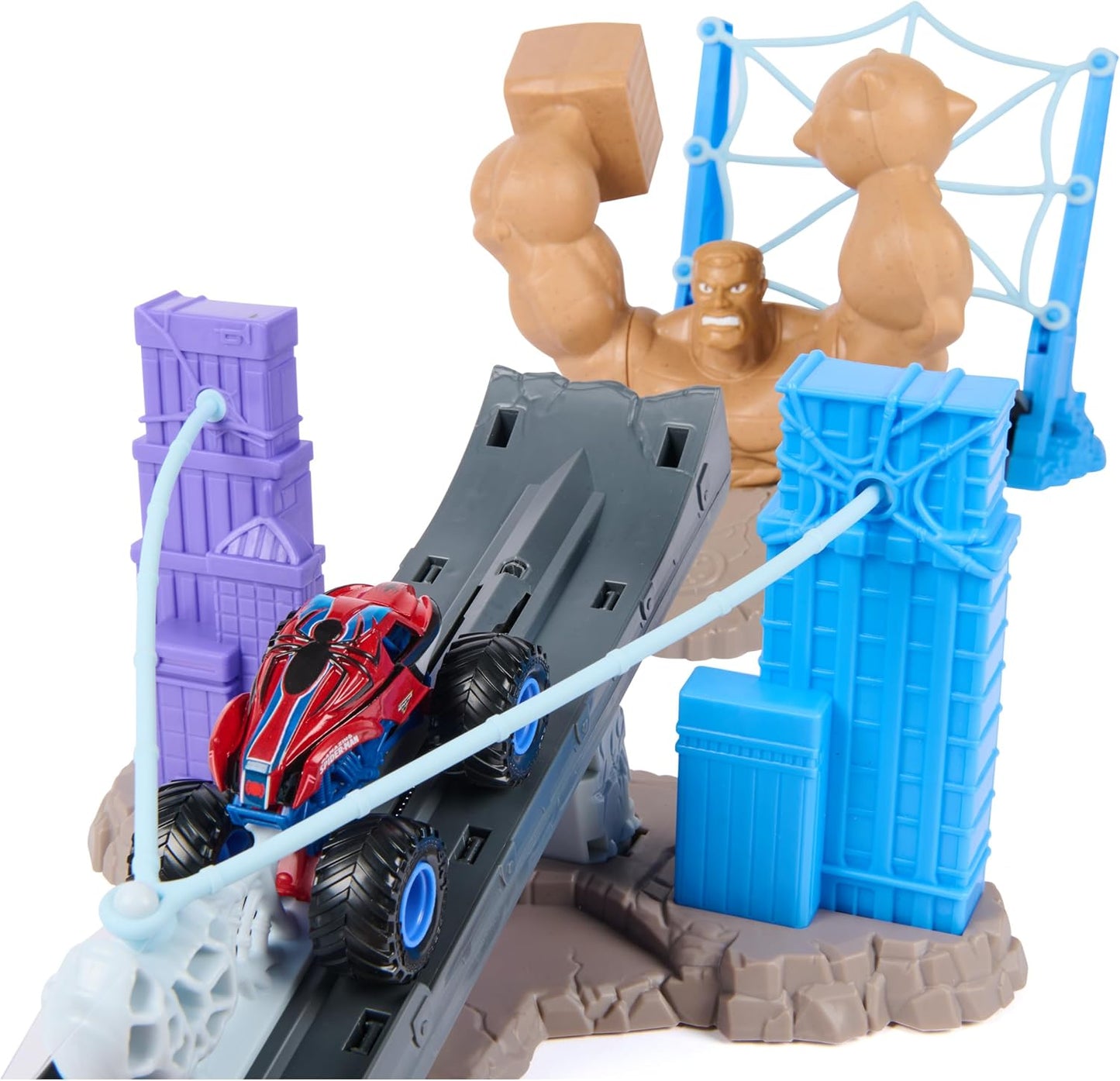 Monster Jam Spiderman Sandman City Battle Playset