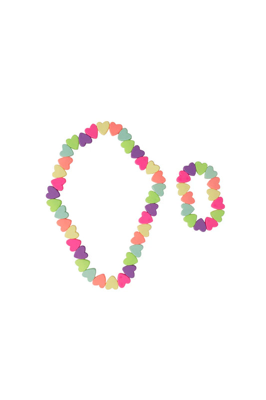 Sweet Tart Heart Necklace / Bracelet Set