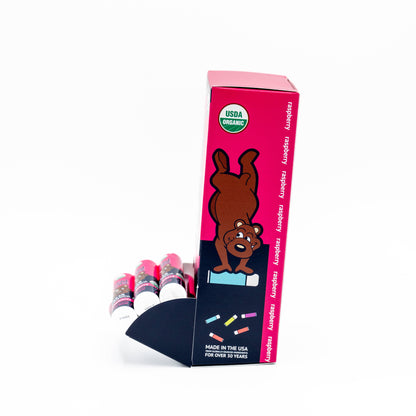 24pc Organic Bear Smooch Raspberry Lip Balm POP