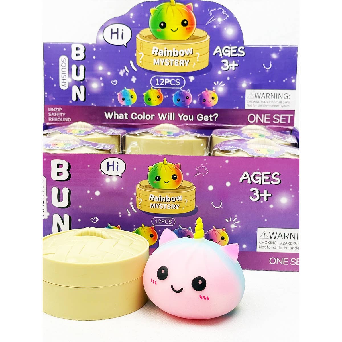 Mystery Rainbow Unicorn Dumpling Squishy with Steamer