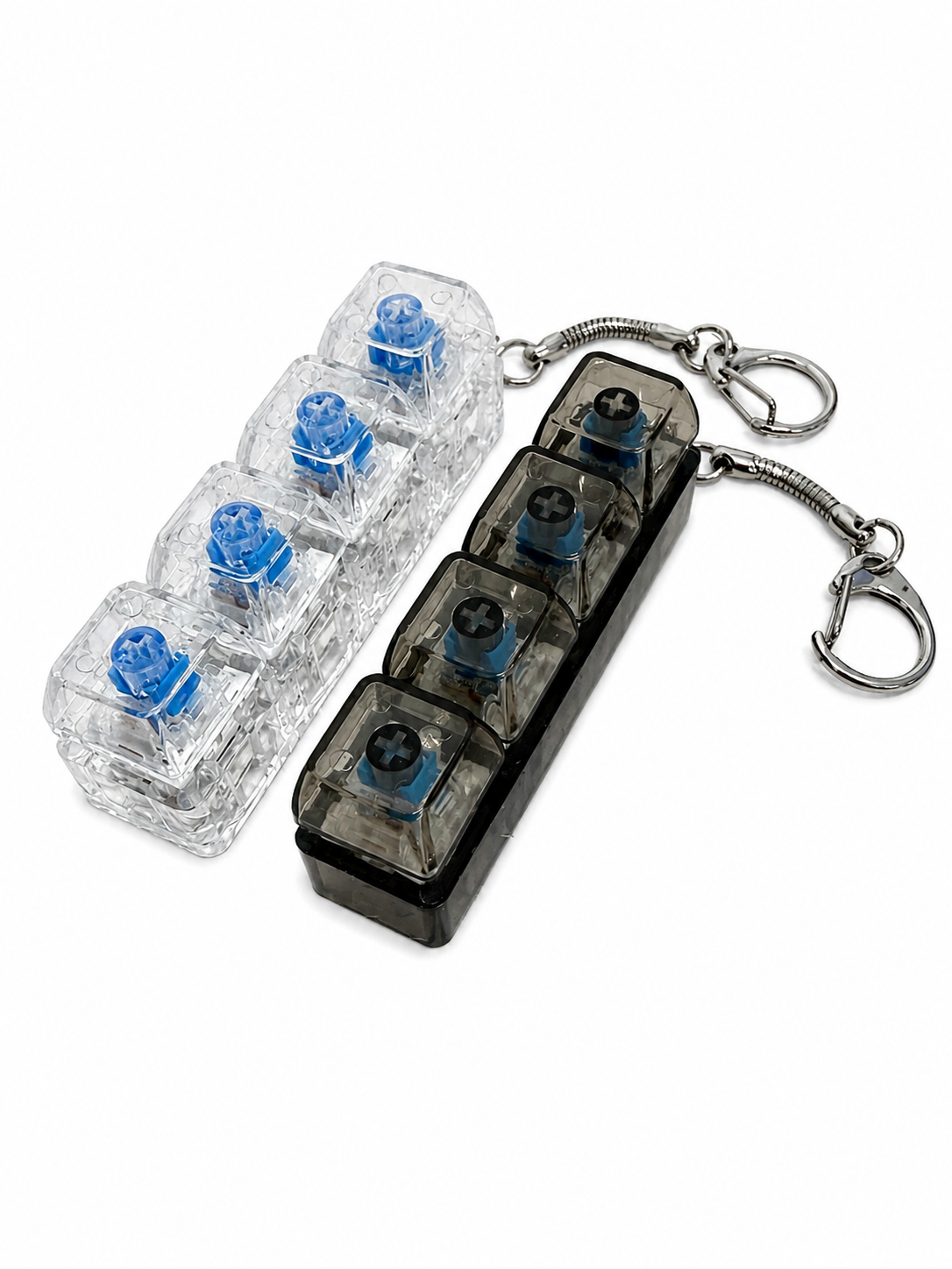4-Key Mechanical Clicker Keychains – Assorted Colors